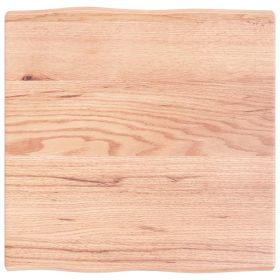Table Top Light Brown 23.6"x23.6"x(0.8"-1.6") Treated Solid Wood Live Edge