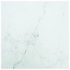 Table Top White 11.8"x11.8" 0.2" Tempered Glass with Marble Design