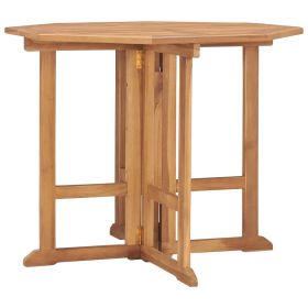 Folding Patio Dining Table 35.4"x35.4"x29.5" Solid Teak Wood