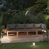 4-Seater Patio Sofa with Cushion Solid Acacia Wood