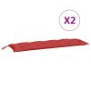 Garden Bench Cushions 2pcs Red 59.1"x19.7"x2.8" Oxford Fabric