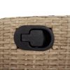 Reclining Patio Chair with Cushions Beige Poly Rattan