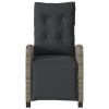 Reclining Patio Chairs 2 pcs with Footrest Gray Poly Rattan