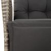 Reclining Patio Chair with Footrest Gray Poly Rattan