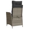 Reclining Patio Chair with Footrest Gray Poly Rattan