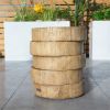 Natural Wood Finish Faux Wood Grain Side Table for Indoor and Outdoor