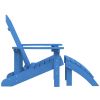 Patio Adirondack Chair with Footstool HDPE Aqua Blue