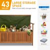 Wooden Outdoor Storage Bench Large Deck Box, Entryway Storage Bench with Inner Waterproof Dustproof Lining for Patio Garden Balcony Yard, Natural Wood
