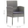 Patio Chairs with Dark Gray Cushions 4 pcs Gray Poly Rattan