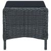 Reclining Patio Chair with Footstool Poly Rattan Dark Gray