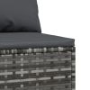 Patio Middle Sofa with Cushions Gray Poly Rattan