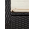 Reclining Patio Chair with Cushions Black Poly Rattan