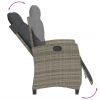 Reclining Patio Chairs 2 pcs with Footrest Gray Poly Rattan