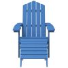 Patio Adirondack Chairs with Footstool & Table HDPE Aqua Blue