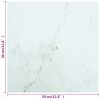 Table Top White 11.8"x11.8" 0.2" Tempered Glass with Marble Design