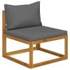 4-Seater Patio Sofa with Cushion Solid Acacia Wood