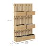 Outsunny 5 Box Raised Garden Bed with Trellis for Vine Flowers & Climbing Plants, 39" Tall Wall-Mounted Wood Planter Box Set with Adjustable Height, D