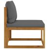 4-Seater Patio Sofa with Cushion Solid Acacia Wood