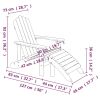 Patio Adirondack Chair with Footstool HDPE White