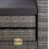 Extendable 3-Seater Sofa Bed with Roof Poly Rattan Gray
