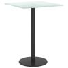 Table Top White 11.8"x11.8" 0.2" Tempered Glass with Marble Design