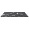 Table Top Black 31.5"x31.5" 0.2" Tempered Glass with Marble Design