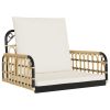 Swing Chair with Cushions 24.8"x22.8"x15.4" Poly Rattan and Steel