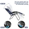2PC Zero Gravity Patio Adjustable Folding Reclining Chair with Pillow,  Dark Blue