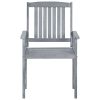 Patio Chairs with Cushions 8 pcs Solid Acacia Wood Gray