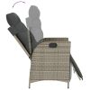 Reclining Patio Chair with Footrest Gray Poly Rattan