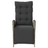 Reclining Patio Chair with Footrest Gray Poly Rattan