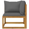 4-Seater Patio Sofa with Cushion Solid Acacia Wood