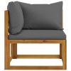 4-Seater Patio Sofa with Cushion Solid Acacia Wood