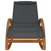 Rocking Chair Gray Textilene and Solid Wood Poplar