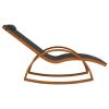 Rocking Chair Gray Textilene and Solid Wood Poplar