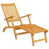 Patio Deck Chairs with Footrests and Table Solid Wood Acacia