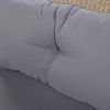 [VIDEO provided] 6 - Person Fan-shaped Rattan Suit Combination with Cushions and Table,Suitable for Garden