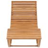Rocking Sun Lounger with Cushion Solid Teak Wood