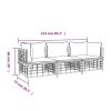 3 Piece Patio Lounge Set with Cushions Anthracite Poly Rattan