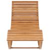 Rocking Sun Lounger with Cushion Solid Teak Wood