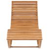 Rocking Sun Lounger with Cushion Solid Teak Wood